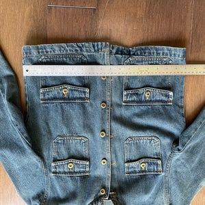 Denim Jacket Waist Length Shoulder Epaulets-  Harve Benard